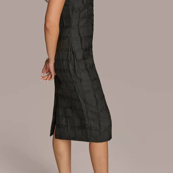 Donna Karan New York Women's Jacquard Sheath Midi Dress - Black NWT Size 8 - Picture 4 of 6